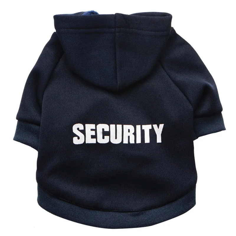 Security Dog Clothes Small Dog Hoodie Coat Chihuahua Dog Sweatshirt French  Warm - £63.26 GBP