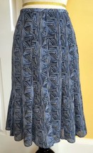 ANN TAYLOR LOFT Blue/Black Print Lined Dress Skirt w/ Godets (2) - £9.21 GBP