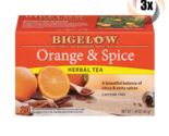 3x Boxes Bigelow Orange &amp; Spice Herbal Tea | 20 Pouches Per Box | 1.50oz - £16.17 GBP