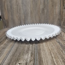 Vintage Fenton Silver Crest Sandwich Plate Milk Glass Crimped Edge Cake ... - £46.51 GBP