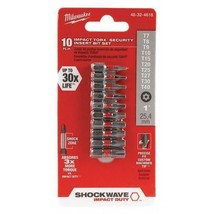 Milwaukee Tool 48-32-4618 Shockwave Torx Security Insert Bit Set - 10Pc - £20.77 GBP