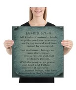 James 3:7-9 Poster 18x18 – Tame the Tongue – Bible Scripture Wall Art - $20.50
