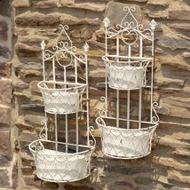 Zaer Ltd. Set of 2 Dual Wall Planters with Removable Baskets London 1820&quot; (Antiq - £117.23 GBP