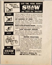 1948 Print Ad Shaw Du-All &amp; Peppy Pal Tractors Galesburg,Kansas &amp; Columbus,Ohio - £7.46 GBP