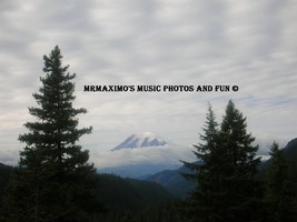 Digital Image Photograph Mt Rainier Between Two Trees - £0.69 GBP