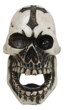 Set Of 2 Gothic Graveyard Evil Grinning Skull With Goth Cross Hand Bottle Opener - £21.30 GBP