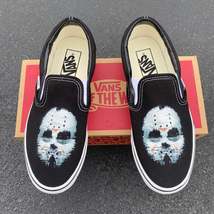 Friday the 13th Jason Custom Vans Slip On Vans - Men&#39;s And Women&#39;s Shoes - £134.34 GBP