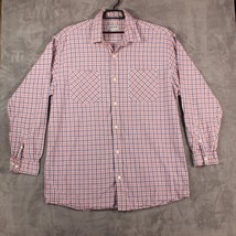 Men&#39;s XL Carhartt Button Shirt Red White Blue Plaid Check Long Sleeve S2... - $17.32