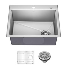 Fairlane 25-inch Drop In/Top Mount Single Bowl 18-Gauge Stainless Steel ... - $13,517.11 MXN