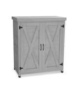Rustic Cedar Potting Bench: Storage Cabinet &amp; Metal Top - Outdoor Gray - €159,94 EUR