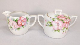 Antique Creamer &amp; Sugar Nippon Blue Rising Sun  Azalea - £5.13 GBP