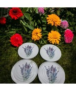 Set of 4 Opificio Etico Ceramic Plates Lavender Flowers 9-3/8” Made In I... - £47.47 GBP