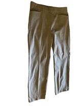 Susan Graver Size 10 Gray Pull On Crop Regular Ultra Stretch Pants Front Pockets - £15.67 GBP
