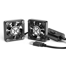 Dual 40Mm Usb Fan With 3 Speeds Adjustable 5V Pc Fan Max 5500Rpm 40Mm * 40Mm * 2 - £15.92 GBP