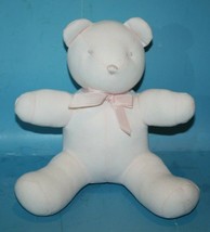 Ralph Lauren Baby Teddy Bear 8&quot; Pink Plush Stuffed Rattle Gingham Bow Soft Toy - £34.24 GBP