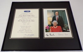 George &amp; Barbara Bush Facsimile Signed Framed 16x20 Photo Display Republican Co - £77.39 GBP