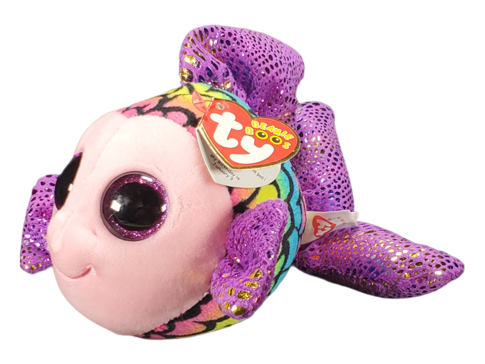 Primary image for NWT TY Beanie Boos 6" FLIPPY Fish Plush Rainbow Boo Sparkly Eyes Fins Purple NEW