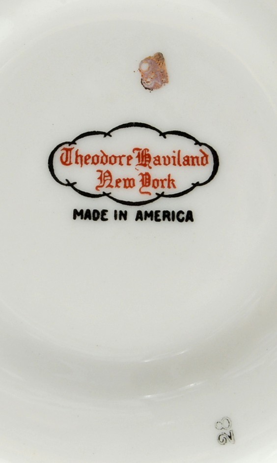 Theodore Haviland New York Saucer Maroon Speckled Rim w Gold Scalloped Rim Item image 3
