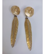 F Mancini Designer Couture Shoulder Duster Long Modernist Earrings 4.50&quot; - $1,238.86 MXN