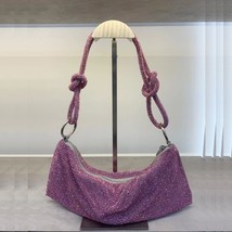 Fashion Rhinestone Underarm Bags For Women Metal Chain Shoulder Bags Dumpling Bu - £60.90 GBP