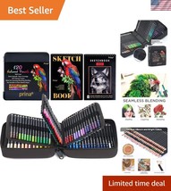 120 Vibrant Colored Pencils Set with Sketchbook and Drawing Tutorial for... - $840.68 MXN