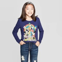 Girls&#39; Mickey Mouse &amp; Friends Rainbow Long Sleeve T-Shirt - Navy XS - £7.56 GBP