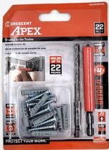 Crescent Apex Drywall Anchor Kit- 22 Piece Non Marring #2 Phillips Free Spinning - £7.19 GBP