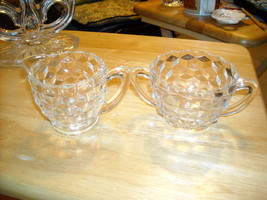 Jeanette Clear Cubist Creamer and Sugar Bowl Set - $15.00