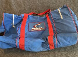 Vintage Rare Honda Racing Team Blue Large Duffle Bag With Boot Chute - $300.00