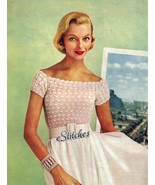 1950s Lace Off the Shoulder Evening Blouse Top - Crochet pattern (PDF 3391) - £2.93 GBP