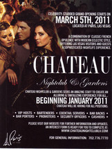 CHATEAU Nightclub Grand Opening Night Vegas Promo Card - £3.05 GBP