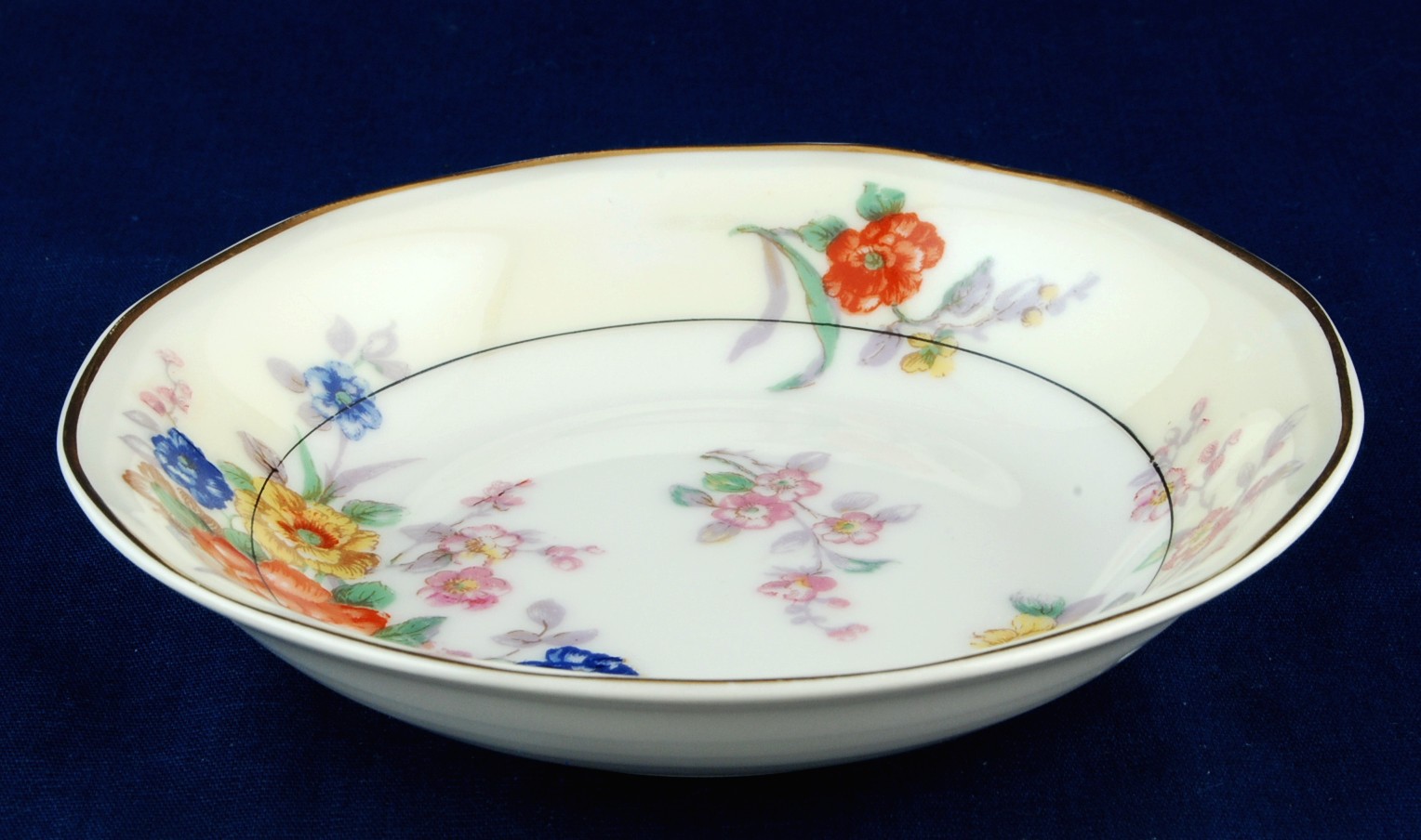 Theodore Haviland Jewel Fruit or Dessert Bowl Cream Rim w Floral Limoges Unused Item image 2