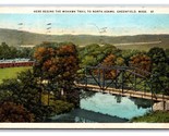 Mohawk Trail Entrance Greenfield Massachusetts MA WB Postcard U13 - $1.93