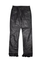 Vintage Leather Pants Womens 9 Black Feathers Straight Leg Lined Rampage... - £33.56 GBP