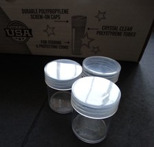 3 Whitman Half Dollar Round Clear Plastic Coin Storage Tubes w/ Screw On Caps - $6.95