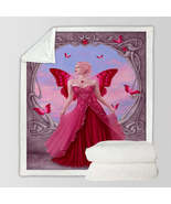 Butterflies and Purple Rose Ruby Butterfly Girl Throw Blanket - $55.90+