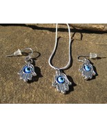 Haunted Spell cast Hamsa Pendant and Earrings set protection health &amp; pr... - $431.82 MXN