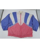 Vintage Bold Spirit Womens Nylon Windbreaker Jacket Size XL Grannycore P... - £31.60 GBP
