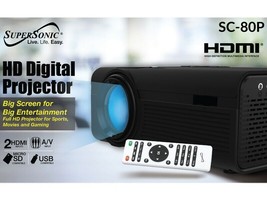 Supersonic SC-80P 1080p Full HD Digital Projector +HDMI/USB/mSD/AV Inputs - $201.48