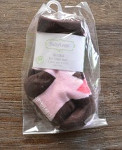 2 Pair BabyLegs Coco Socks -- 0-12 Months - Girls Pink &amp; Brown - £6.40 GBP