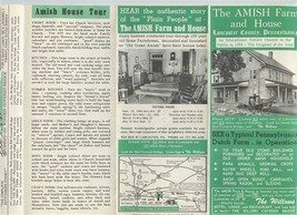 The Amish Farm and House Brochure Lancaster County Pennsylvania 1964 - £13.93 GBP