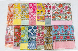 Hand Block Print Scarves Indian Cotton Sarong Handmade Beach Pareo Scarf - $15.05+