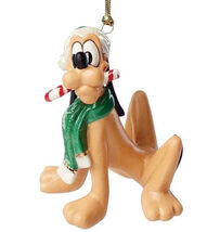 Lenox Disney Pluto Figurine Ornament Mickey's Dog Candy Cane Treat Chris... - $30.00
