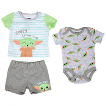 Star Wars Happy Grogu 3-Piece Shirt, Short and Bodysuit Set Multi-Color - £12.75 GBP