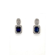 Natural Sapphire Diamond Earrings 14k W Gold 2.84 TCW Certified $6,950 215410 - £2,049.62 GBP