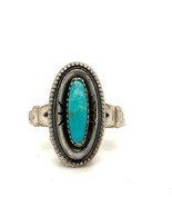 Vintage Signed Sterling Bell Trading Post Navajo Turquoise Ring Band siz... - $846.75 MXN