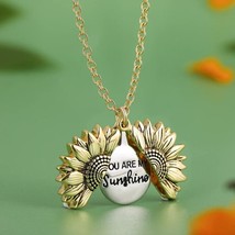 My Sunshine Necklace, Sunflower Necklace, Sunflower Charm, Locket Neckla... - £22.45 GBP