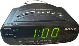Sony Dream Machine AM/FM Alarm Clock Radio Battery Backup ICF-C212 Black Works! - £7.49 GBP