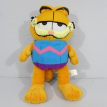 Play by Play Garfield 13 in Plush Cat Blue Shirt Purple Stripe Easter Paws  - $16.20