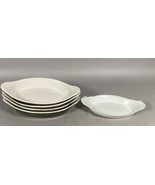 4 Vintage Hall Au Gratin Forest Green Dishes #529 &amp; 1 Unbranded Casserol... - €17,12 EUR